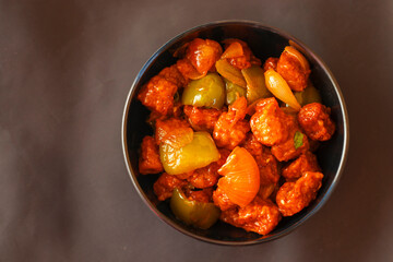 selective focus of delicious Bengali street food 