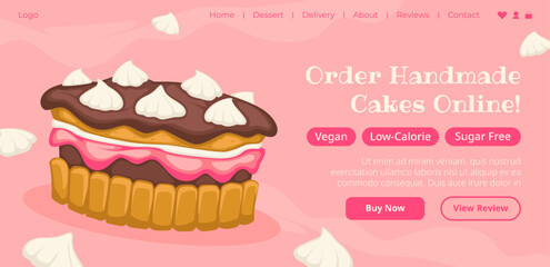 Order homemade cakes online, tasty dessert web