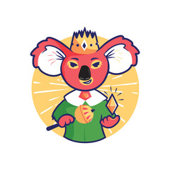 Painted portrait of king koala as a symbol of a rich man