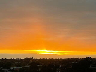sunrise over the city