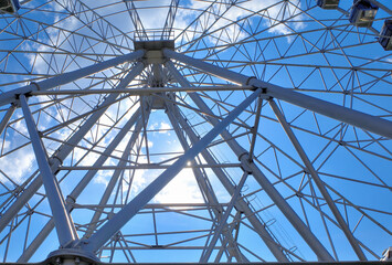 Fototapeta premium A fragment of an amusement park attraction on a summer day