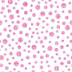 Pink striped polka dots vector repeat pattern design