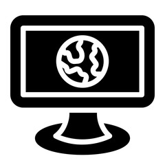 World news glyph icon