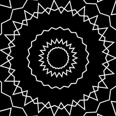 Mandala abstract geometric drawing with a white lines