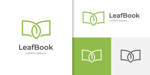 vector leaf book logo icon design can be used student, education, book leaf vector symbol © Agung