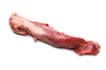 Raw pork tenderloin isolated on a white background.