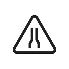 Warning sign narrow road icon design. vector illustration