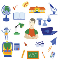 School theme. Vector illustration isolated on white background.