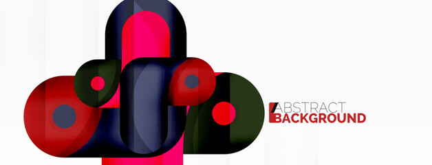 Creative geometric wallpaper. Round arrow shape minimal geometric background. Techno business template for wallpaper, banner, background or landing