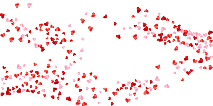 Papercut red heart symbols confetti background design. Wedding decorative elements. Poster