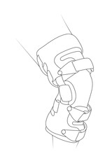 Knee brace sketch vector illustration.
