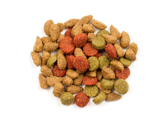 Pet food on a white background.