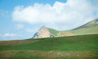 Cliff in nature. Armenia. Summer time