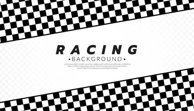 Abstract checkered round frame. Racing concept. Chess pattern on white background. Border template.