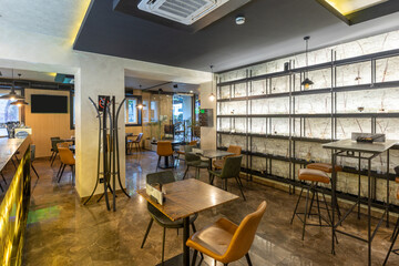 Interior of a cafe bar