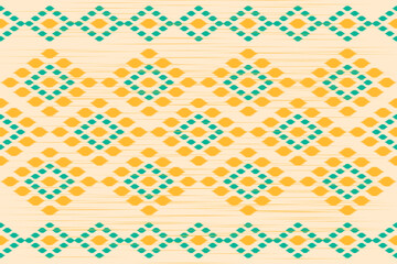 Carpet ethnic ikat art. Seamless pattern in tribal. Aztec geometric ornament print. Design for background, wallpaper, illustration, fabric, clothing, carpet, textile, batik, embroidery.