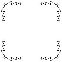 Fototapeta premium Black and white vegetal ornamental frame, decorative border for greeting cards, banners, invitations. Isolated vector illustration.