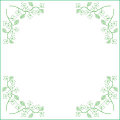 Green ornamental frame, decorative border for greeting cards, banners, business cards, invitations, menus. Isolated vector illustration.