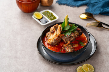 Soto Tangkar is Betawi food. The name Tangkar itself is a term for beef ribs in Betawi language. Soto Tangkar cooked in thin coconut milk soup spiced with red curry. 