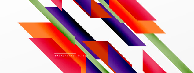 Minimal geometric abstract background. Dynamic 3d lines composition. Trendy techno business template for wallpaper, banner, background or landing