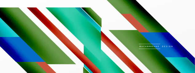 Minimal geometric abstract background. Dynamic 3d lines composition. Trendy techno business template for wallpaper, banner, background or landing