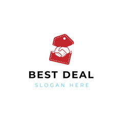 Best deal logo design template. Best deal sign isolated on the hang tag