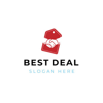 Best deal logo design template. Best deal sign isolated on the hang tag