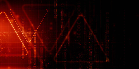 2d illustration abstract digital binary data on computer screen