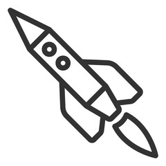 Passenger rocket in flight - background, white, web, illustration, symbol, sign, icon, outline