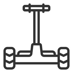 Gyroscooter with handle - background, white, web, illustration, symbol, sign, icon, outline