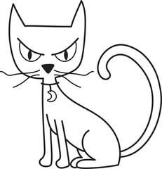 Scary cat clipart, halloween mascot