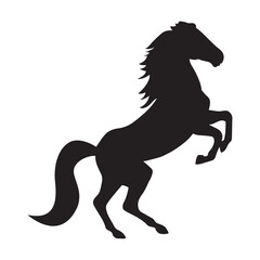 Fototapeta na wymiar Black horse silhouette