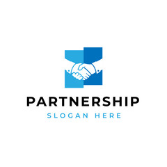 Handshake and partnership logo design template. Best deal logo design