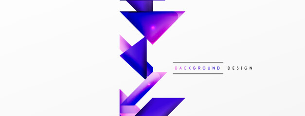 Dynamic 3d geometric abstract background. Triangles and other simple forms composition. Vector Illustration For Wallpaper, Banner, Background, Card, Book Illustration, landing page