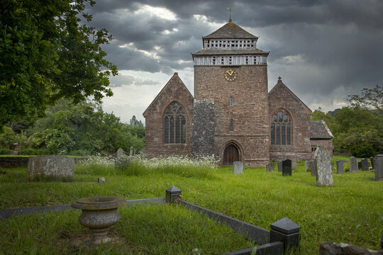 Church, village, Monmouthshire, skenfrith, uk, verenigd koninkrijk, wales, great brittain, cemetry, graveyard, 