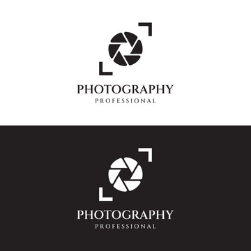 Photography camera logo, lens camera shutter, digital, line, professional, elegant and modern. Logo can be used for studio, photography and other businesses. 