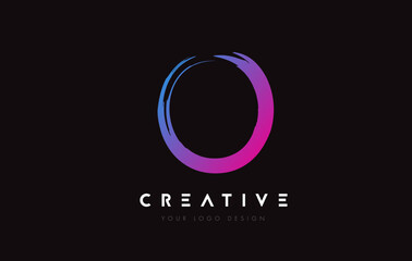 Creative Colorful O Brush Letter Logo Design. Artistic Handwritten Letters Logo Concept.