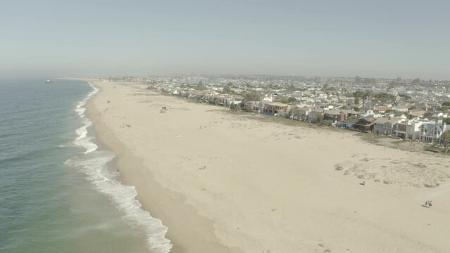 Beautiful aerial drone of California coastal beach - Ungraded