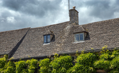 Fototapeta na wymiar Burford, Cotswolds, Engeland,, Oxfordshire, UK, Great Brittain, roofs and houses, 