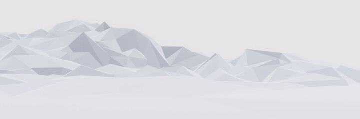 Fototapeta na wymiar 3D low polygon ice mountain. Glacial landform. Ice terrain.