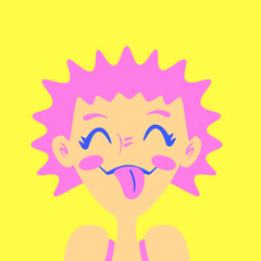 Fashion minimal illustration. Positive fool man