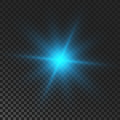 Obraz premium Blue glowing sparkling star