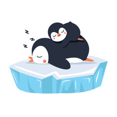 penguins sleep on ice floe