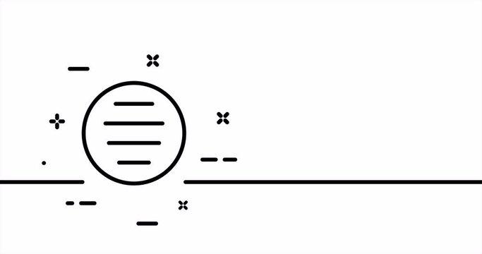 Round button. Arrows, tiles, sliders, circle, checkmarks, charts, circles, shapes, Data analysis, etc. Diagram concept. One line drawing animation. Motion design. Animated technology logo. Video 4K