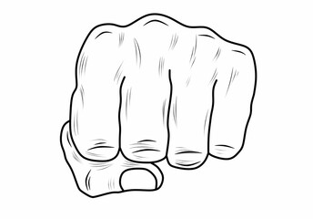 front view punch icon isolated on white background