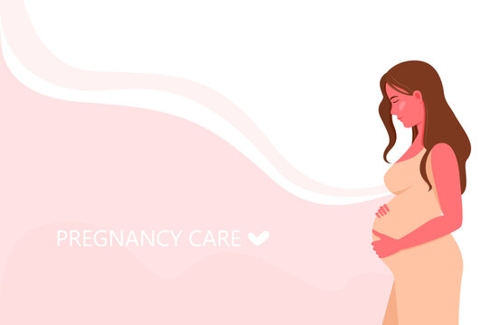 Pregnant Woman. Pregnancy Concert. Preservation Of Pregnancy, Health Care. Concept Web Page