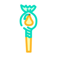 pear candy color icon vector. pear candy sign. isolated symbol illustration