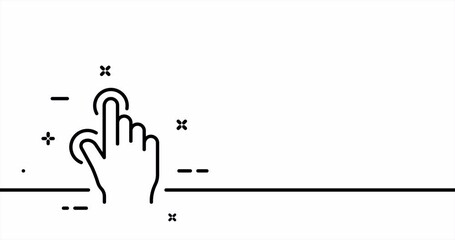 Touchpad. Index finger, brush, tapping, sliding, Scrolling, click, cursor, arrow, sensor, button. Pressing concept. One line drawing animation. Motion design. Animated technology logo. Video 4K - Powered by Adobe