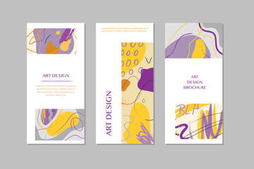 Creative universal abstract cards. Trendy graphic design for banner, poster, cover, invitation, placard, brochure, header, flyer. Vector illustration.
