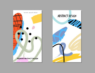 Creative universal abstract cards. Trendy graphic design for banner, poster, cover, invitation, placard, brochure, header, flyer. Vector illustration.